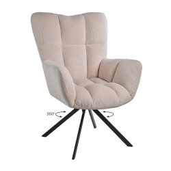 Πολυθρόνα Hilda Κρεμ 62 x 72 x 88