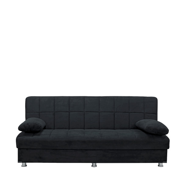 Καναπές Κρεβάτι Τριθέσιος LAURA ΙΙ Μαύρο 190x75x80cm