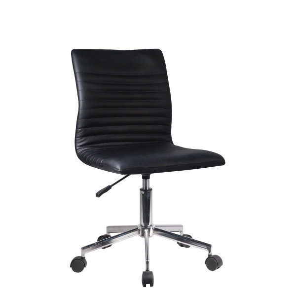 Καρέκλα Γραφείου ΕΡΑΤΩ Μαύρο PVC 45x57x81-91cm