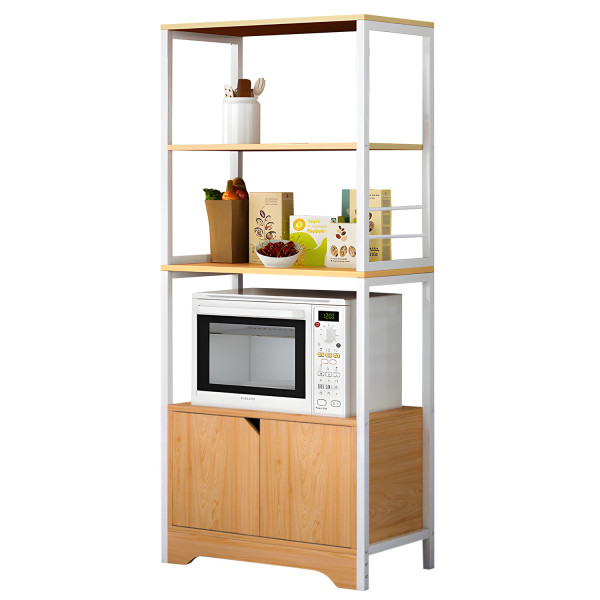 Ραφιέρα Κουζίνας CARIBOU Δρυς/Λευκό MDF/Μέταλλο 60x30x120cm