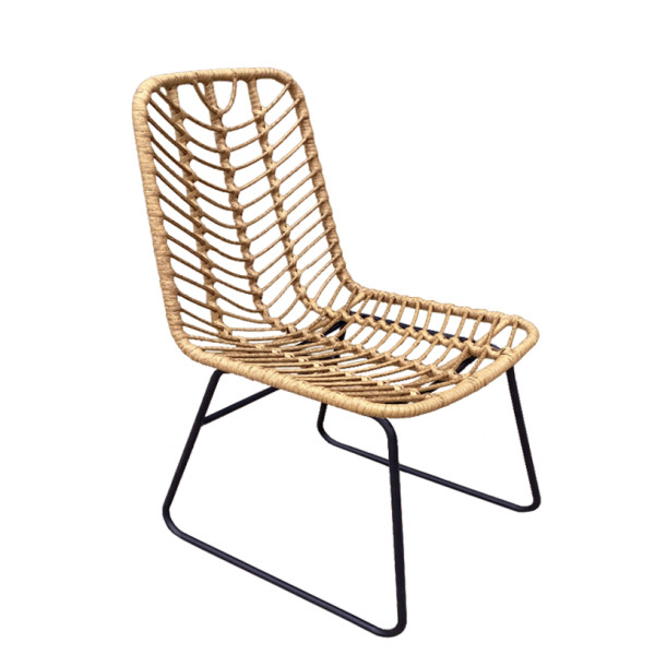 Καρέκλα Κήπου OSASCO Φυσικό/Μαύρο Μέταλλο/Rattan 63x47x87cm