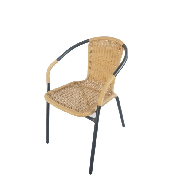 Πολυθρόνα Rattan Mercury Μπεζ/Μαύρο 54x61x73cm