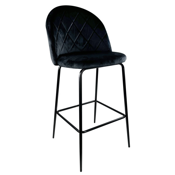 Σκαμπό Bar UNDERHILL Μαύρο Βελούδο/Μέταλλο 45x53x98cm