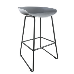 Σκαμπό Bar VICTORY Γκρι PP/Μέταλλο 43x42x85cm