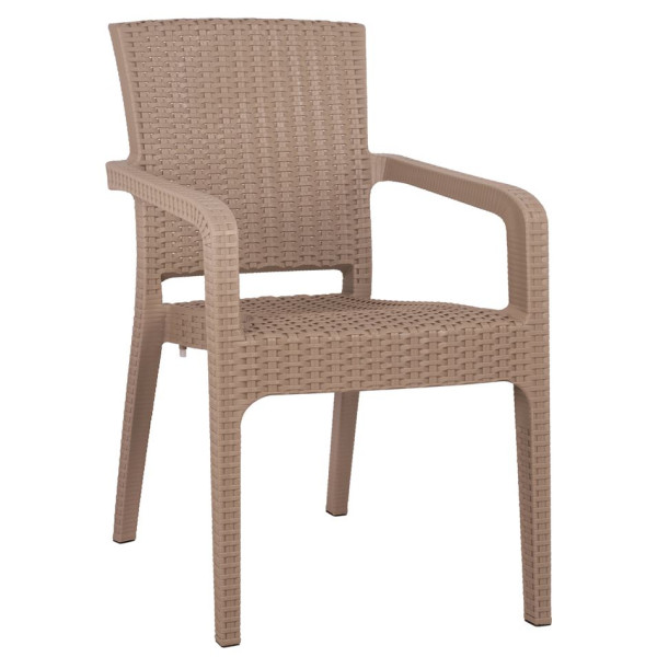 Καρέκλα Κήπου Cappuccino Rattan 58x55x87cm