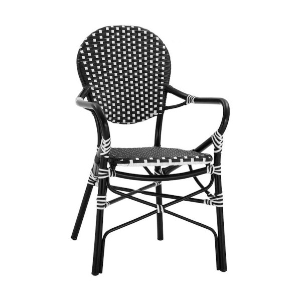 Καρέκλα Κήπου ArteLibre BOALI Μαύρο/Λευκό Αλουμίνιο/Rattan 41x45x92cm
