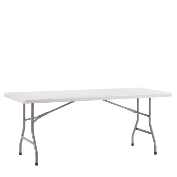 Τραπέζι Catering ArteLibre POPLAR Πτυσσόμενο Λευκό/Γκρι HDPE/Μέταλλο 180x75x74cm