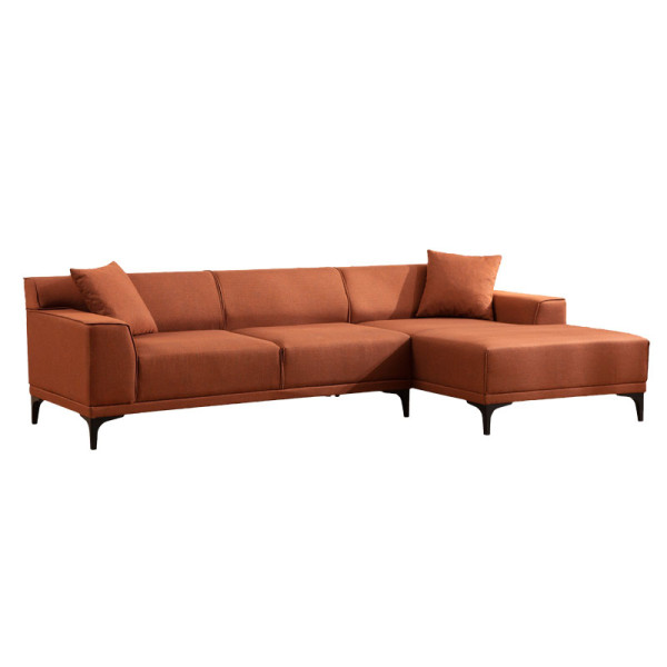 Γωνιακός καναπές PWF-0566 pakoworld αριστερή γωνία ύφασμα κεραμιδί 250x145x69εκ