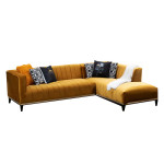 Γωνιακός καναπές PWF-0570 pakoworld αριστερή γωνία ύφασμα πορτοκαλί 262x89x75εκ