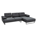 Γωνιακός καναπές με αριστερή γωνία PWF-0586 pakoworld ύφασμα ανθρακί 274x174x83εκ