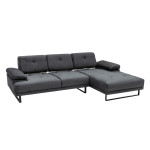 Γωνιακός καναπές με αριστερή γωνία PWF-0586 pakoworld ύφασμα ανθρακί 314x174x83εκ