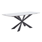 Τραπέζι Viano pakoworld sintered stone ανοιχτό γκρι-μαύρο 180x85x76εκ