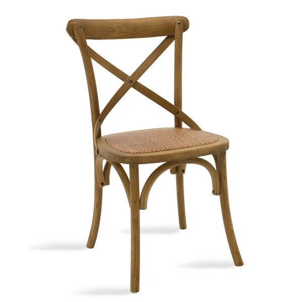 Καρέκλα Reid pakoworld ξύλο καρυδί-έδρα καφέ rattan