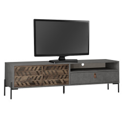 Έπιπλο τηλεόρασης Melati pakoworld ανθρακί antique-καφέ 170x45x48.5εκ