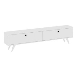 Έπιπλο τηλεόρασης Floxie pakoworld μελαμίνης λευκό 160x25x35εκ