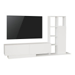 Σύνθετο σαλονιού Damon pakoworld σε λευκή απόχρωση 140x29.5x39.5εκ