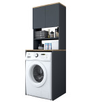 Έπιπλο πλυντηρίου Rasmus pakoworld ανθρακί-φυσικό 65x60x183.6εκ.