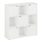 Βιβλιοθήκη Bookel pakoworld σε λευκή απόχρωση 88.5x27.5x89.3εκ