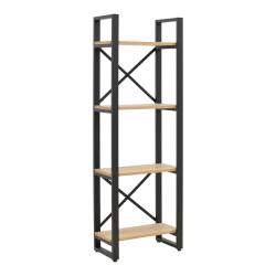 Βιβλιοθήκη Crimson pakoworld σε oak-μαύρη απόχρωση 50x22x150εκ