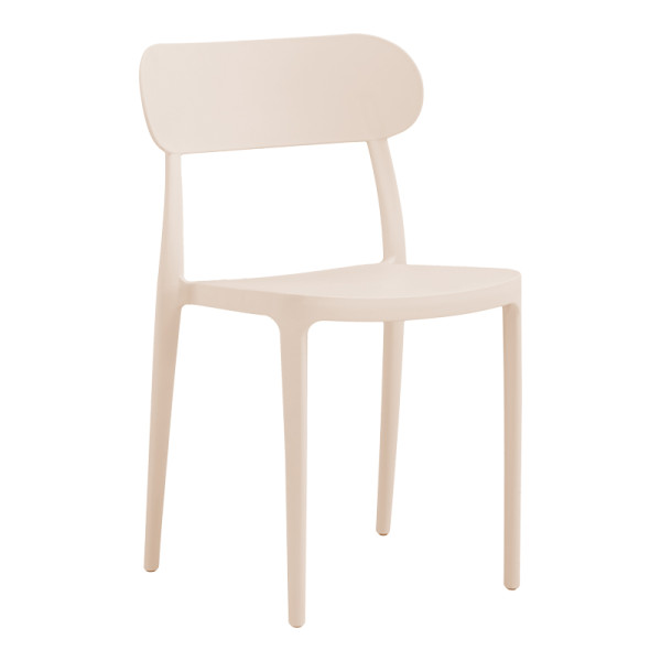 Καρέκλα Amvroan στοιβαζόμενη pakoworld με UV protection cappuccino pp 51x49x79.5εκ