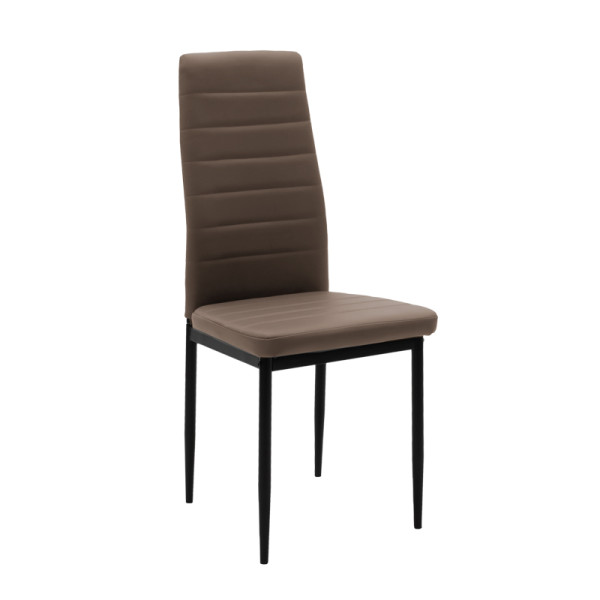 Καρέκλα Parker pakoworld PU cappuccino-μαύρο πόδι 42x48x98εκ