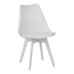 Καρέκλα Gaston I pakoworld PP-PU σε λευκή απόχρωση 48.5x53.5x81.5εκ