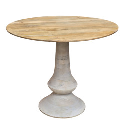 Τραπέζι Holy Inart mango ξύλο σε φυσικό χρώμα Φ97x80εκ