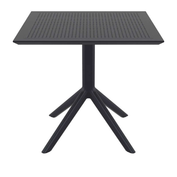 SKY ΤΡΑΠΕΖΙ 80X80X74εκ. BLACK ΠΟΛ/ΝΙΟΥ