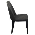 Καρέκλα Μεταλλική CASTER (45x60x89) Βαφή Μαύρη/Linen PU Ανθρακί