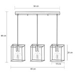 Φωτιστικό Κρεμαστό CIANA Μαύρο Μέταλλο 60x15x80cm