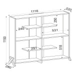 Βιβλιοθήκη Kos Σκούρο Καφέ 112x22x115cm