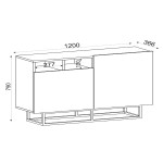 Μπουφές Kithnos Σκούρο Καφέ 120x37x79cm