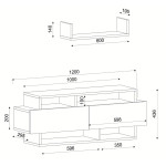 Έπιπλο Τηλεόρασης Sarakino Μαύρο 120x30x44cm