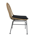 Καρέκλα Κήπου ACCIUS Φυσικό/Μαύρο Μέταλλο/Rattan 49x56x84cm