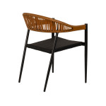 Πολυθρόνα Κήπου LIVINGSTONE Μαύρο/Καφέ Αλουμίνιο/Rattan 56x55x76cm