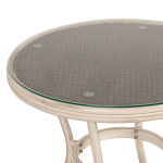 Τραπέζι Κήπου BURUNDI Λευκό Αλουμίνιο/Γυαλί Φ70x72cm