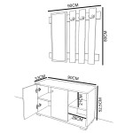 Έπιπλο Εισόδου Με Καθρέπτη BOKANG Δρυς Μοριοσανίδα/Γυαλί 90x33x90cm