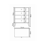 Συρταριέρα AMARI Λευκό Μοριοσανίδα 72x43x96cm