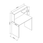 Γραφείο Με Ράφια DIALLO Δρυς Μοριοσανίδα 150x50x123cm