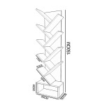 Βιβλιοθήκη BADRU Καρυδί Μοριοσανίδα 40x19.5x150cm