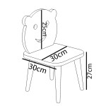 Τραπεζάκι Παιδικό AMAHLE Με Κάθισμα Λευκό MDF/Ξύλο 46x50x42cm