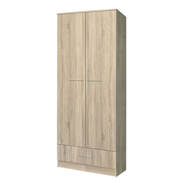 Ντουλάπα VESLEMOY Λευκό/Φυσικό Μοριοσανίδα 80x50x195cm