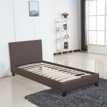 Κρεβάτι AZALEA Σκούρο Καφέ PU 213x98x88cm (Στρώμα 90x200cm)