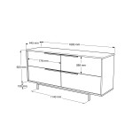 Κονσόλα ArteLibre CARTMEL Φυσικό Μοριοσανίδα/Μέταλλο 44.5x160x74.3cm