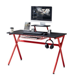 Γραφείο Υπολογιστή ROCKER Μαύρο/Κόκκινο 120x60.5x90cm