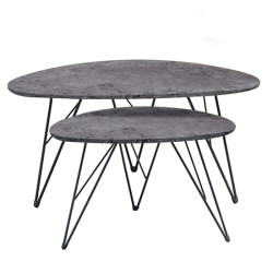 ΝΑΝΣΙ CONCRETE MDF ΣΕΤ 2 ΤΡΑΠΕΖΑΚΙΑ