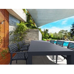VEGAS BLACK 100X180/220εκ. ΕΠΕΚΤ.ΤΡΑΠΕΖΙ ΠΟΛ/ΝΙΟΥ
