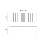 VEGAS DOVE GREY 100X260/300εκ. ΕΠΕΚΤ.ΤΡΑΠΕΖΙ ΠΟΛ/ΝΙΟΥ