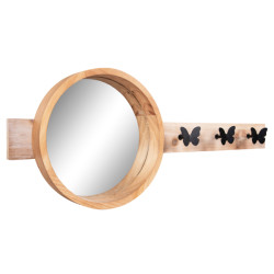 ΚΑΘΡΕΠΤΗΣ ΤΟΙΧΟΥ ΣΤΡΟΓΓΥΛΟΣ SCUTTLE HM4222 FIR WOOD&MDF-BLACK METAL 80