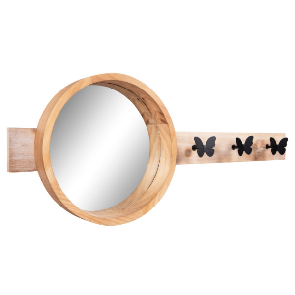 ΚΑΘΡΕΠΤΗΣ ΤΟΙΧΟΥ ΣΤΡΟΓΓΥΛΟΣ SCUTTLE HM4222 FIR WOOD&MDF-BLACK METAL 80